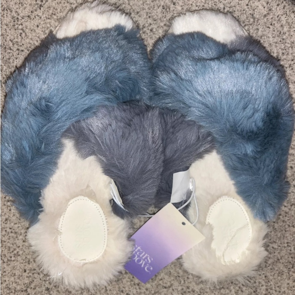 Stars Above Women’s Crossband Faux Fur Slippers S (5-6) NWT